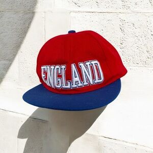 Vintage England Snapback Hat Red Navy Embroidered Cap Adjustable blokecore sport